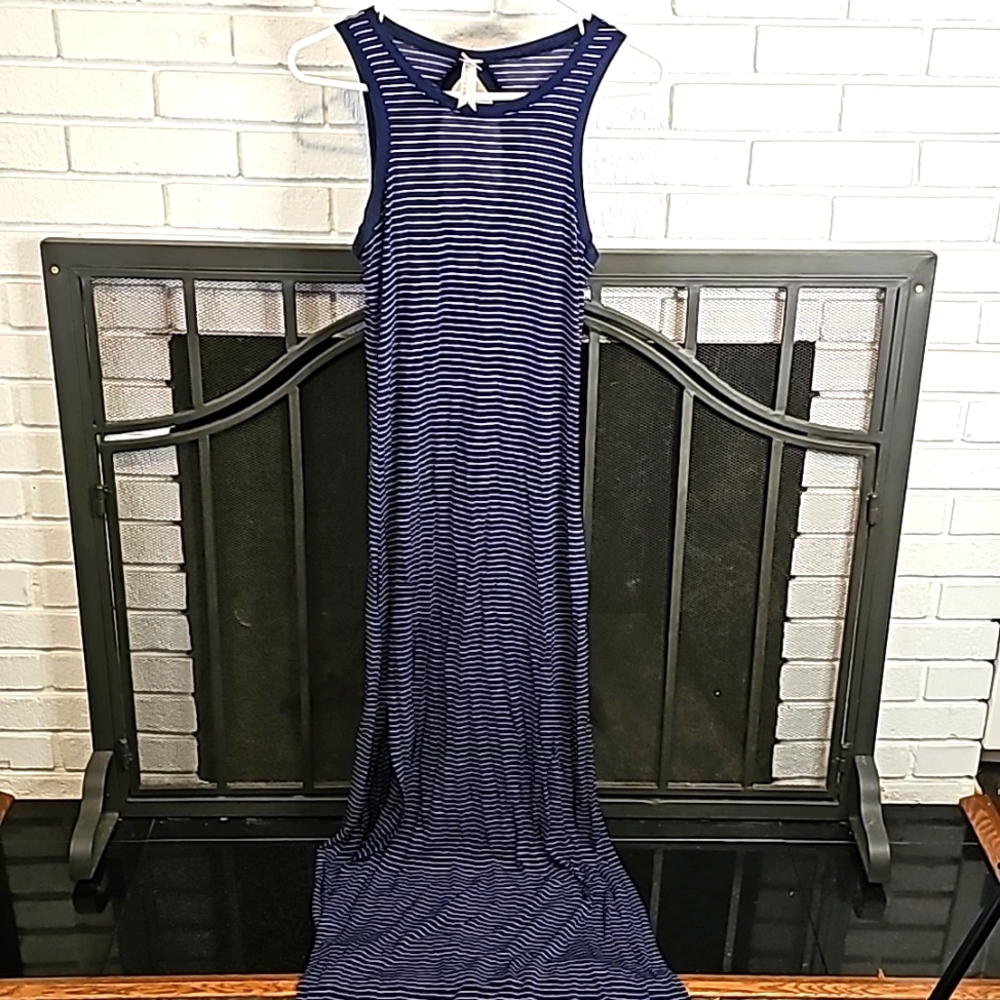 Size S-Navy & White Maxi Dress